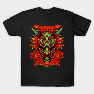 Japanese Samurai oni mask T-Shirt